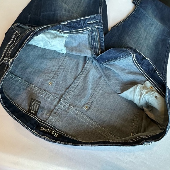 ZCO Womens Jeans Low Rise Bootcut Embellished Studded Embroidered Y2K Size 24 - Picture 15 of 16